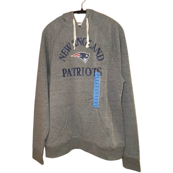 NFL -  Patriots Gray Hooded Sweatshirt - NWT - Men's Large - Picture 1 of 12